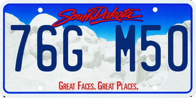 SD license plate 76GM50
