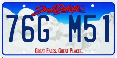 SD license plate 76GM51