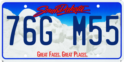 SD license plate 76GM55