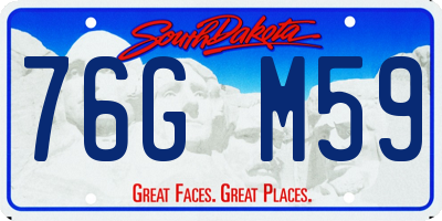 SD license plate 76GM59