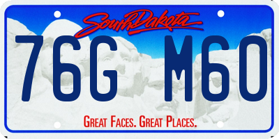 SD license plate 76GM60