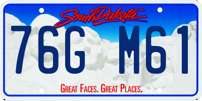 SD license plate 76GM61