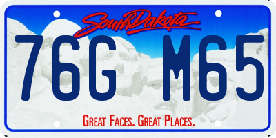 SD license plate 76GM65