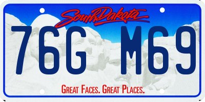 SD license plate 76GM69