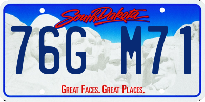 SD license plate 76GM71