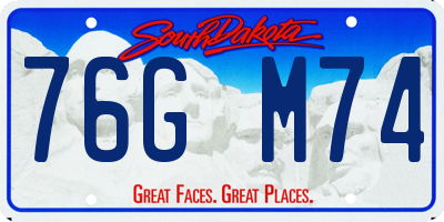 SD license plate 76GM74