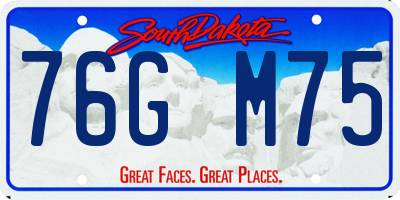 SD license plate 76GM75