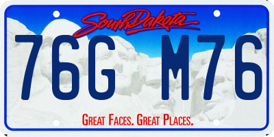 SD license plate 76GM76