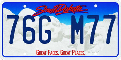 SD license plate 76GM77