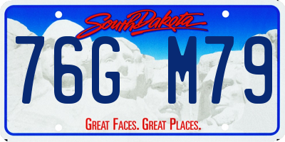 SD license plate 76GM79