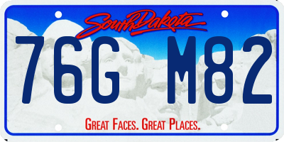 SD license plate 76GM82