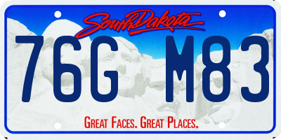 SD license plate 76GM83