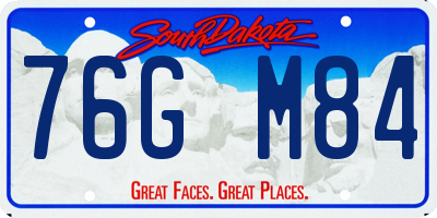 SD license plate 76GM84