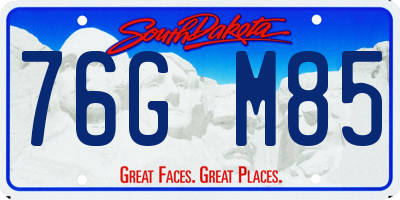 SD license plate 76GM85