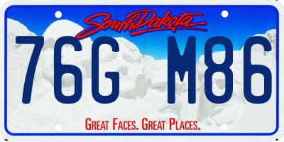 SD license plate 76GM86