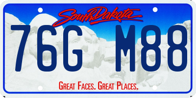 SD license plate 76GM88