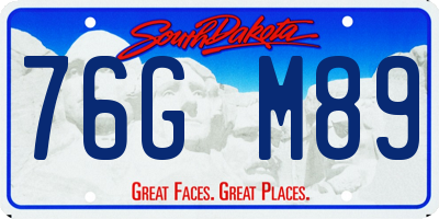 SD license plate 76GM89
