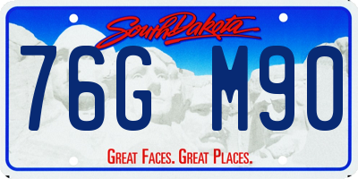 SD license plate 76GM90