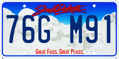 SD license plate 76GM91