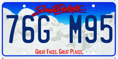 SD license plate 76GM95