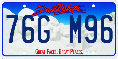 SD license plate 76GM96