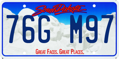 SD license plate 76GM97