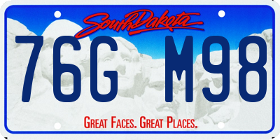 SD license plate 76GM98