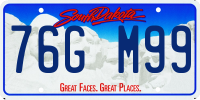 SD license plate 76GM99