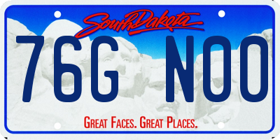 SD license plate 76GN00
