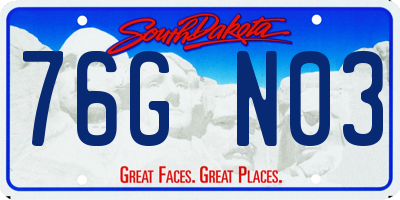 SD license plate 76GN03