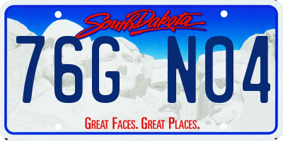 SD license plate 76GN04