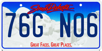 SD license plate 76GN06