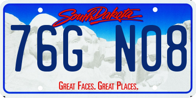 SD license plate 76GN08