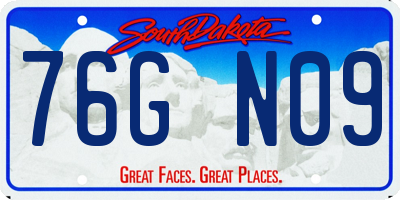 SD license plate 76GN09