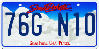 SD license plate 76GN10