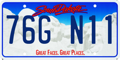 SD license plate 76GN11