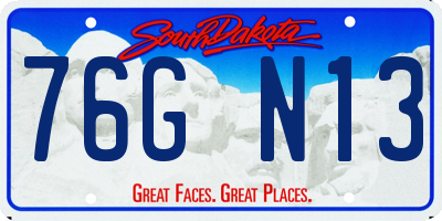 SD license plate 76GN13