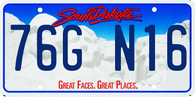 SD license plate 76GN16