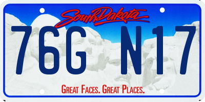 SD license plate 76GN17