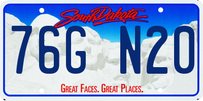SD license plate 76GN20