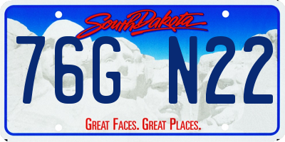 SD license plate 76GN22