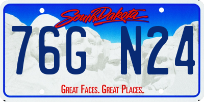 SD license plate 76GN24