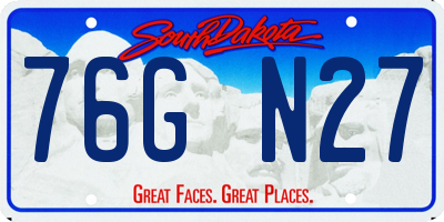 SD license plate 76GN27