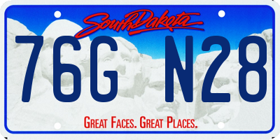 SD license plate 76GN28