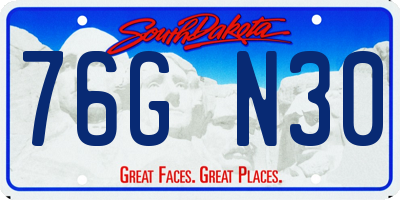SD license plate 76GN30