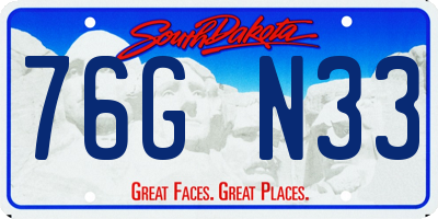 SD license plate 76GN33