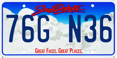SD license plate 76GN36