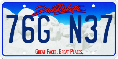 SD license plate 76GN37