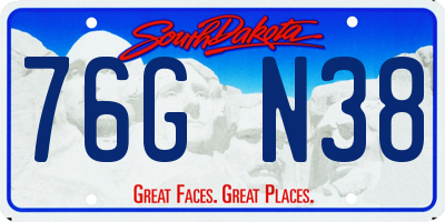 SD license plate 76GN38