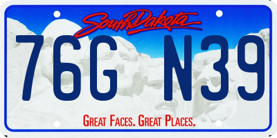 SD license plate 76GN39